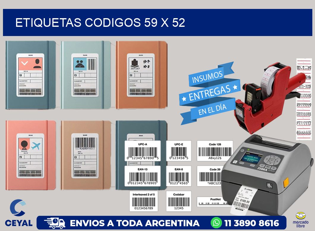 etiquetas codigos 59 x 52