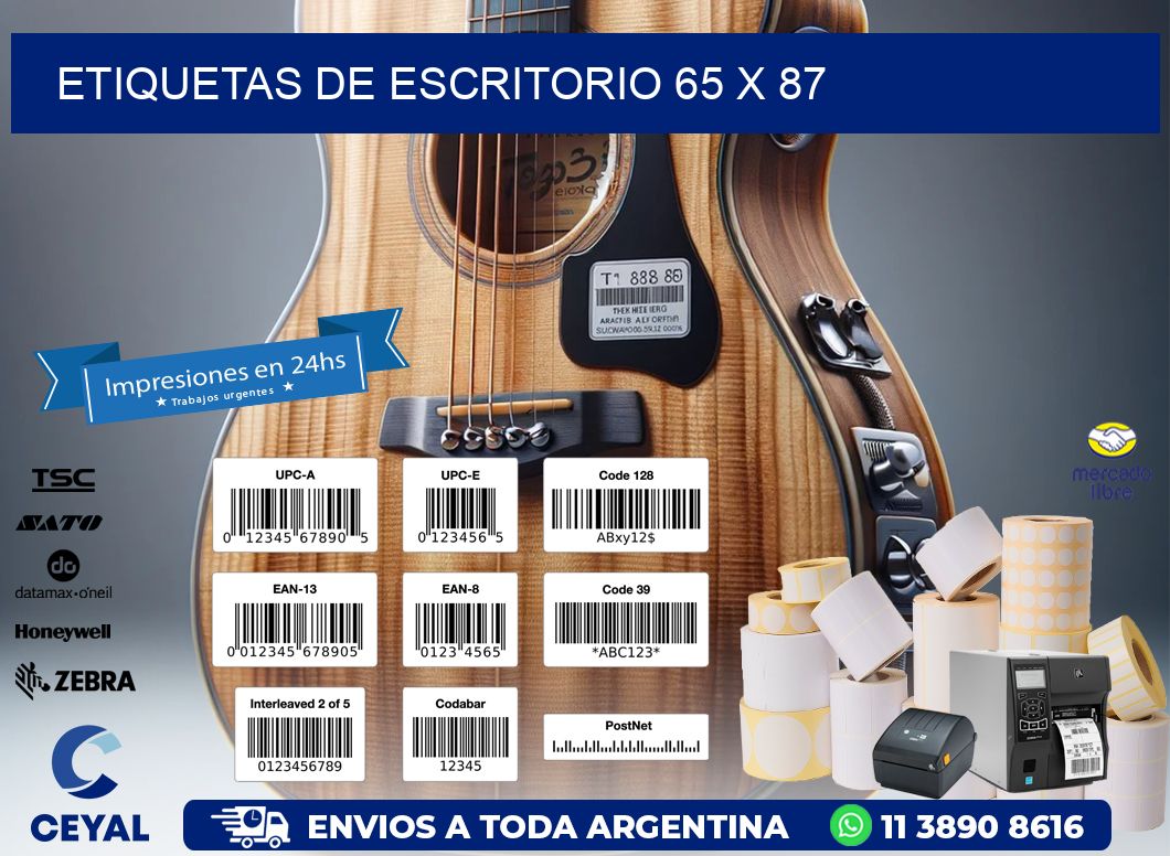 etiquetas de escritorio 65 x 87