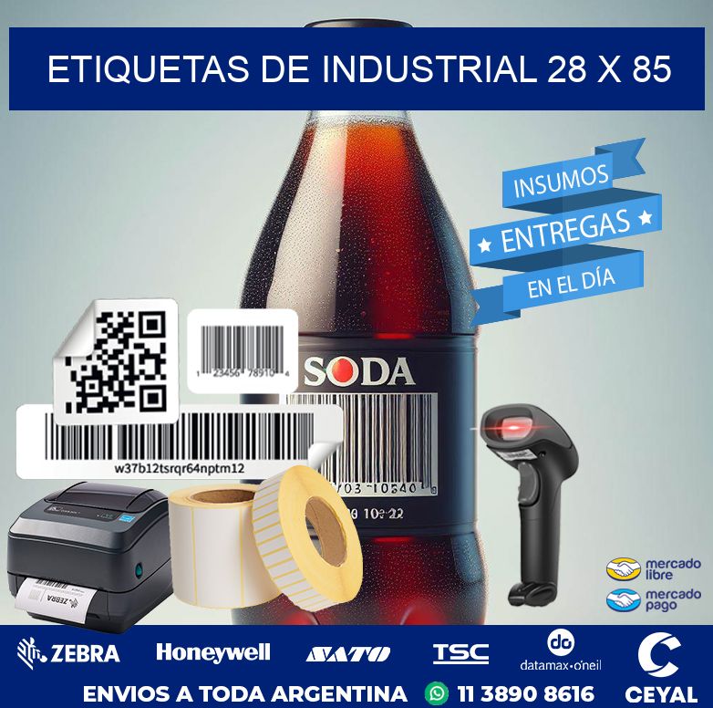 etiquetas de industrial 28 x 85