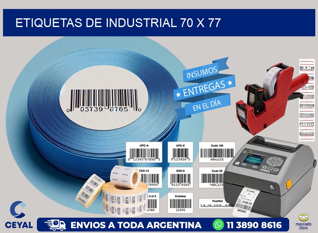 etiquetas de industrial 70 x 77