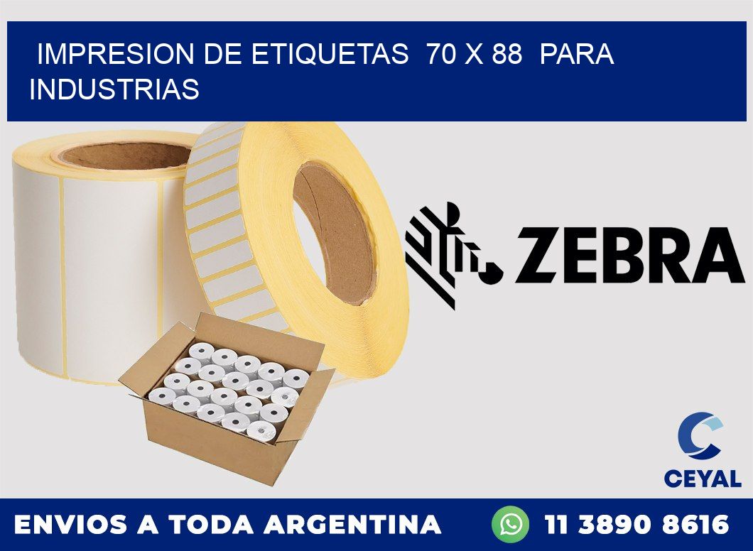 impresion de etiquetas  70 x 88  para industrias