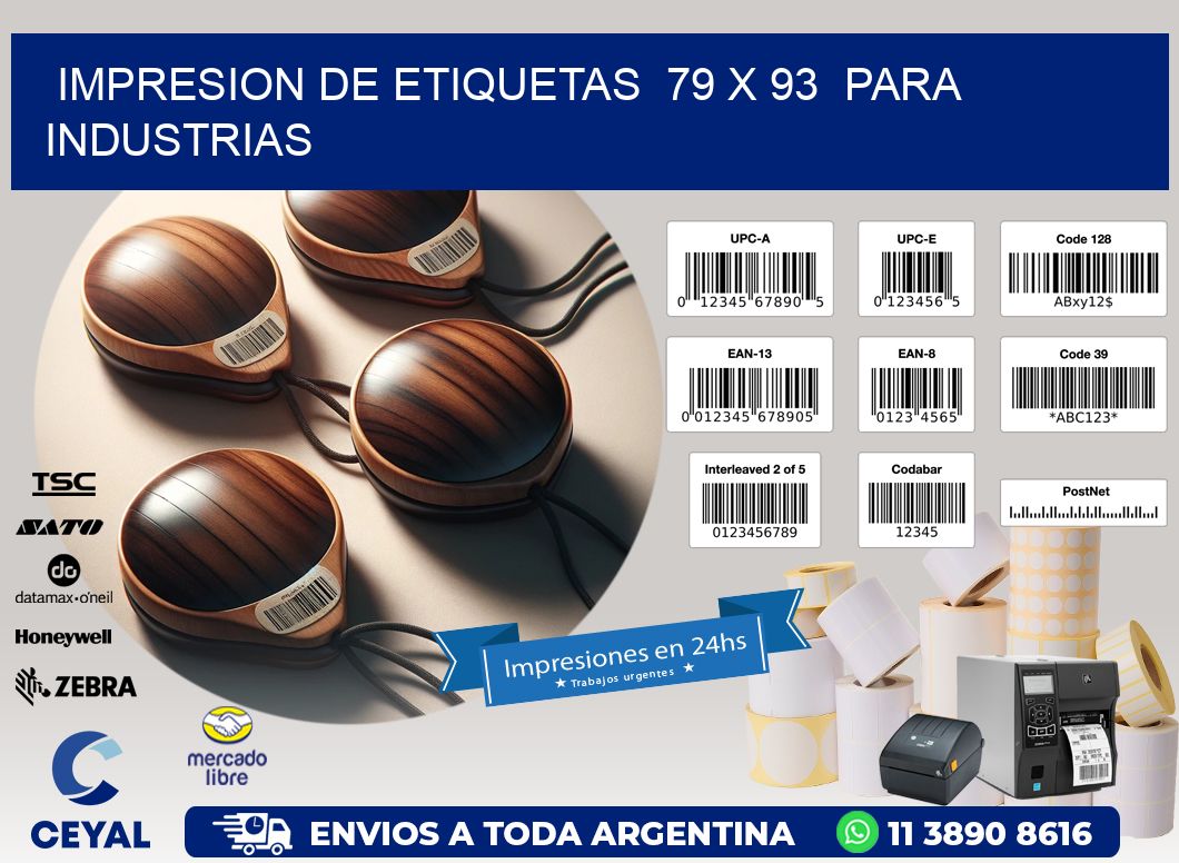 impresion de etiquetas  79 x 93  para industrias