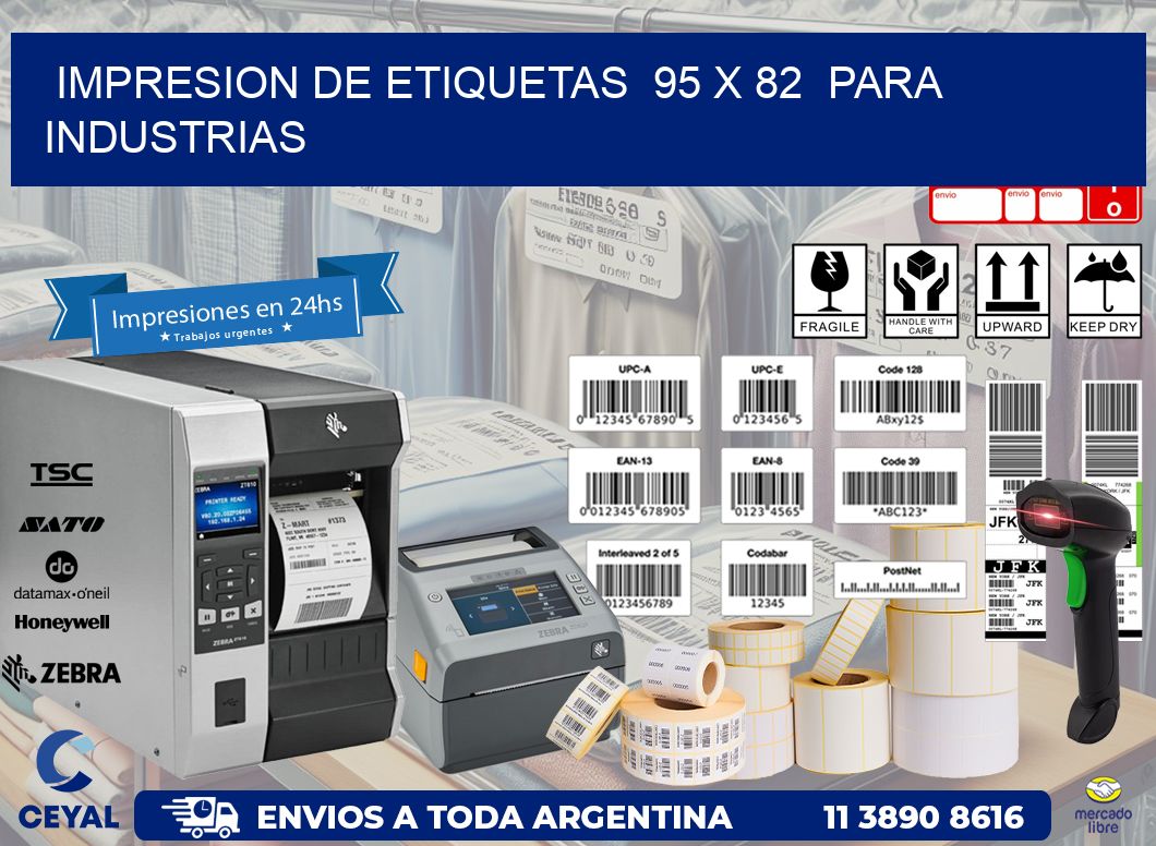 impresion de etiquetas  95 x 82  para industrias
