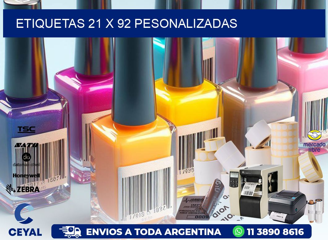 ETIQUETAS 21 x 92 PESONALIZADAS