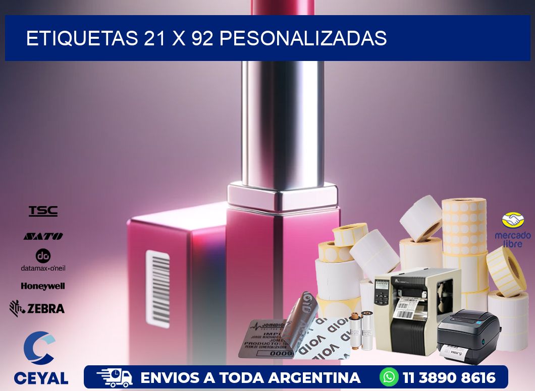 ETIQUETAS 21 x 92 PESONALIZADAS