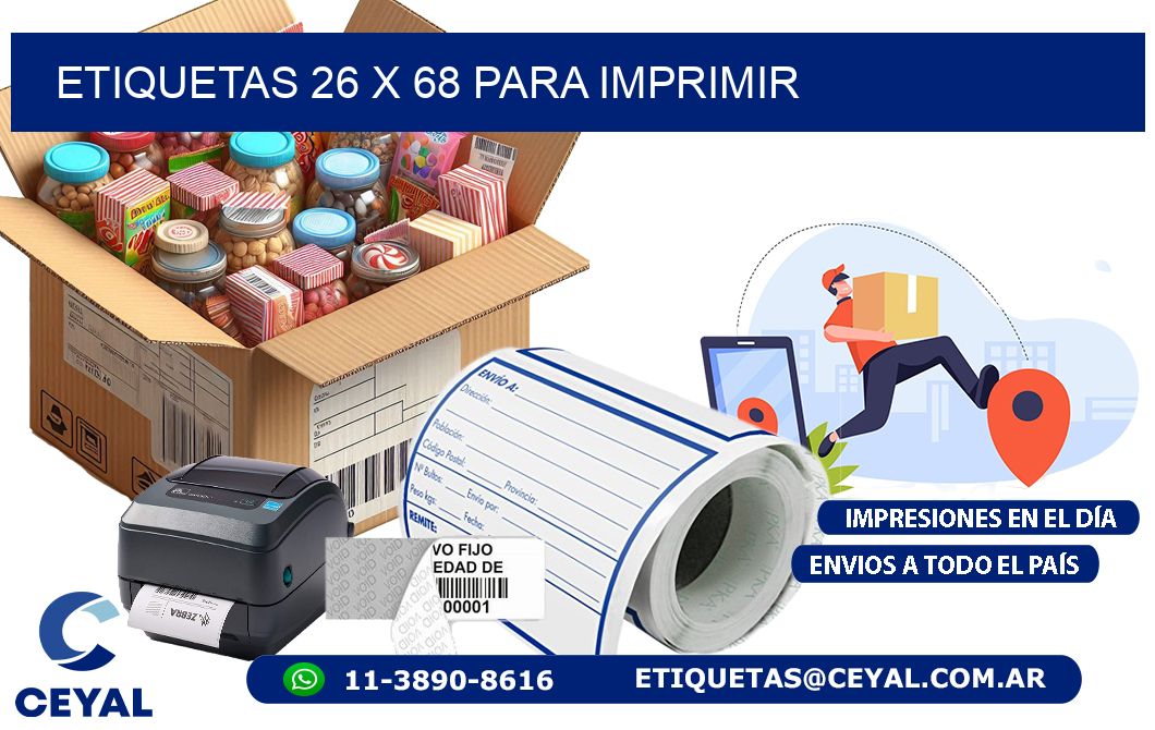 ETIQUETAS 26 x 68 PARA IMPRIMIR