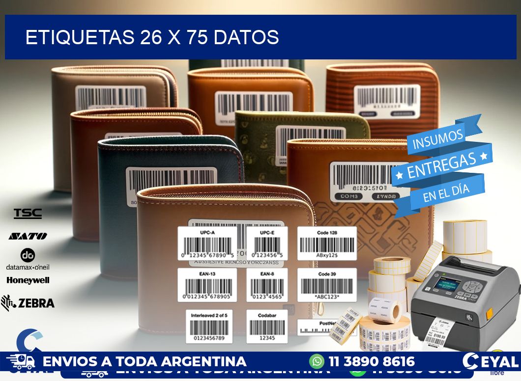 ETIQUETAS 26 x 75 DATOS