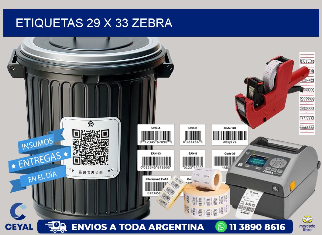 ETIQUETAS 29 x 33 ZEBRA