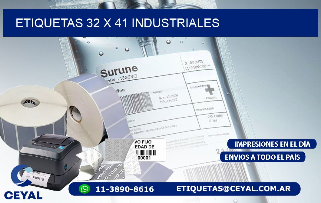 ETIQUETAS 32 x 41 INDUSTRIALES