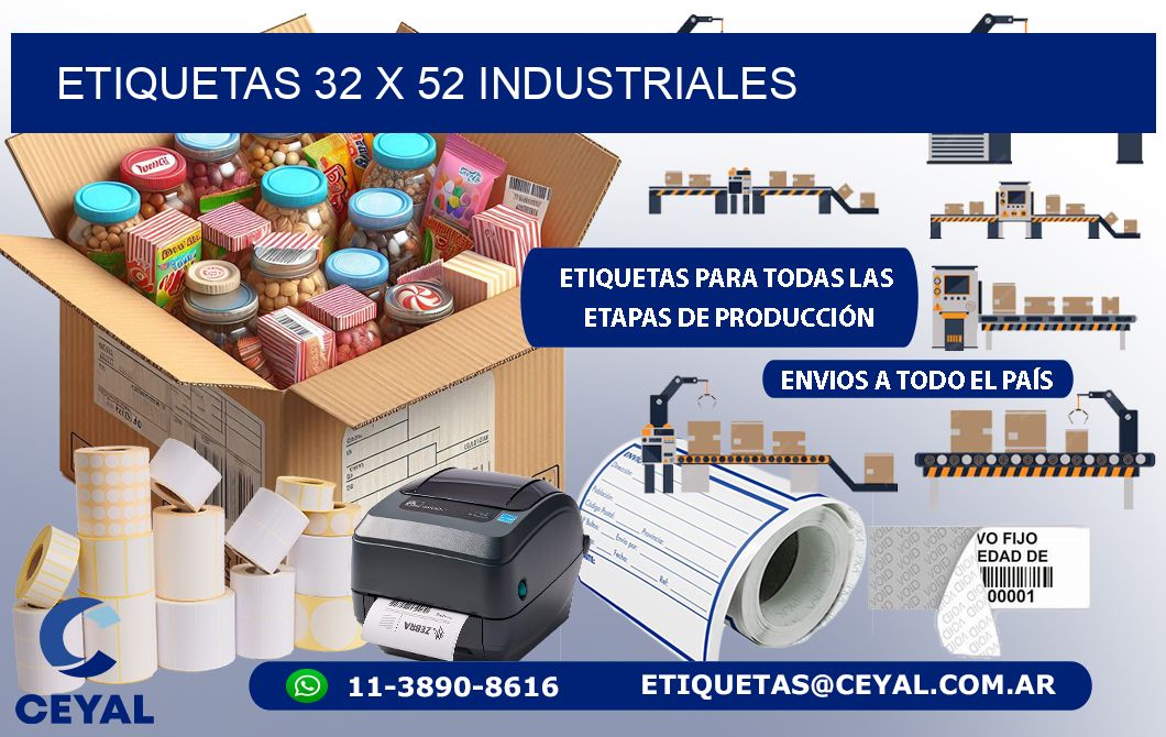 ETIQUETAS 32 x 52 INDUSTRIALES
