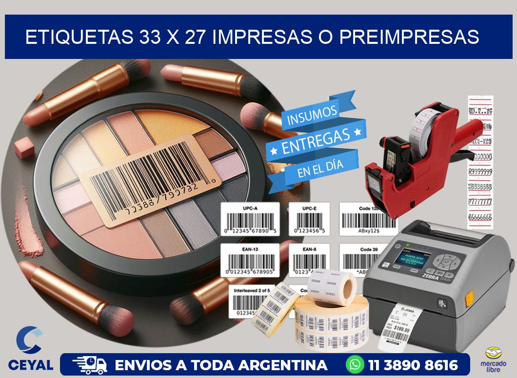 ETIQUETAS 33 x 27 IMPRESAS O PREIMPRESAS