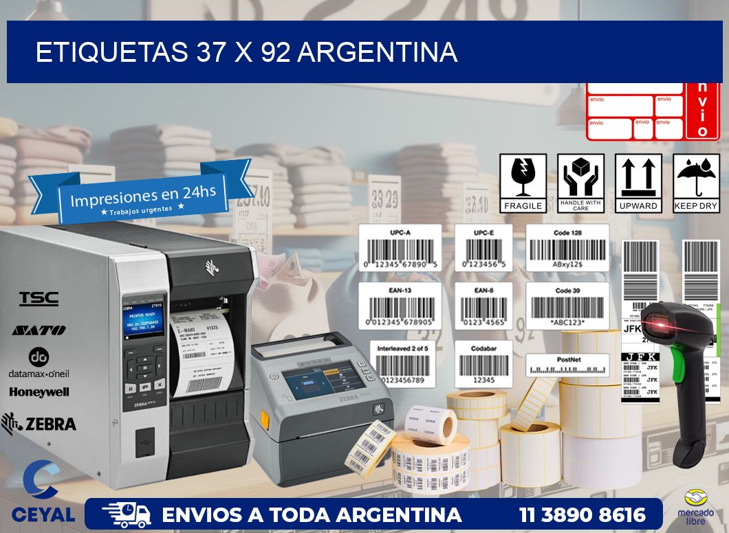 ETIQUETAS 37 x 92 ARGENTINA