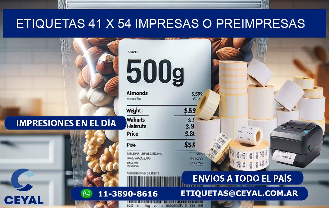 ETIQUETAS 41 x 54 IMPRESAS O PREIMPRESAS