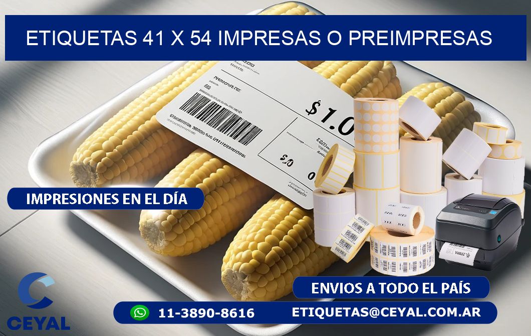 ETIQUETAS 41 x 54 IMPRESAS O PREIMPRESAS