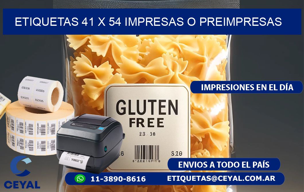 ETIQUETAS 41 x 54 IMPRESAS O PREIMPRESAS