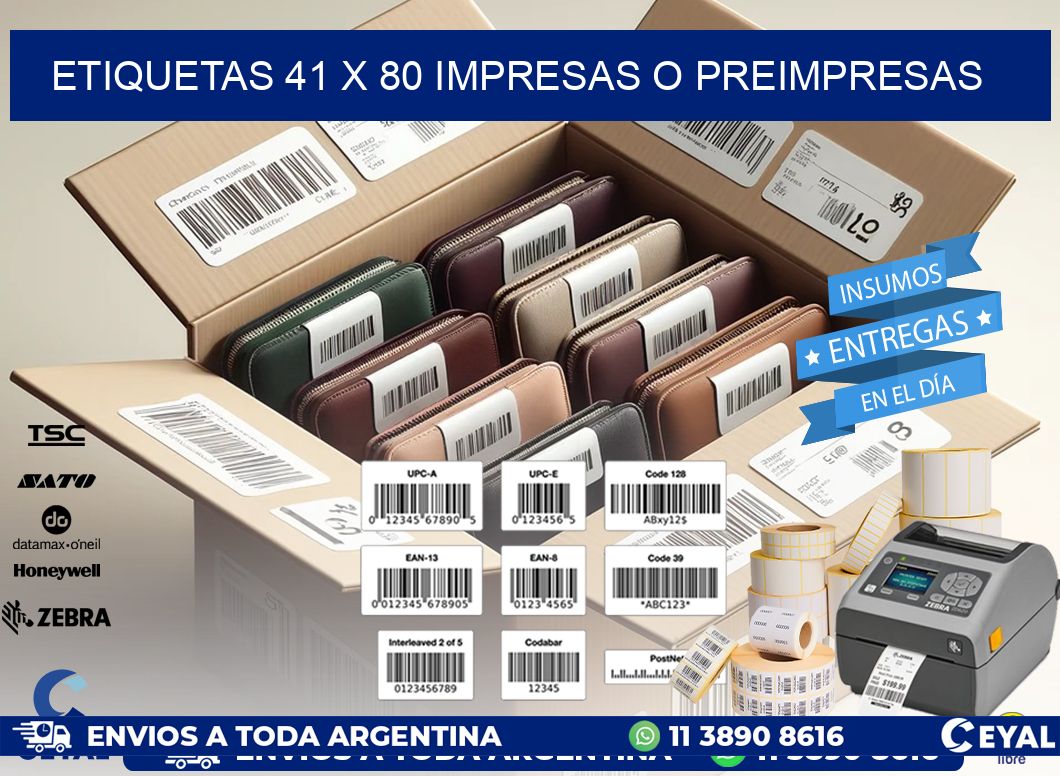 ETIQUETAS 41 x 80 IMPRESAS O PREIMPRESAS