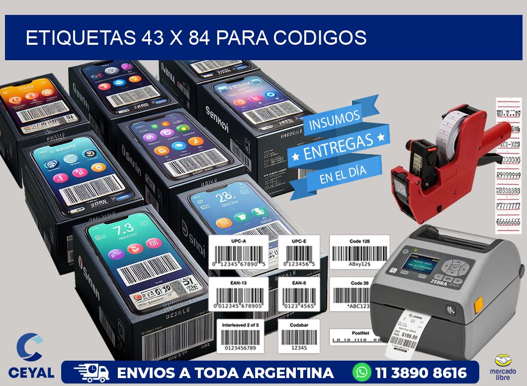 ETIQUETAS 43 x 84 PARA CODIGOS