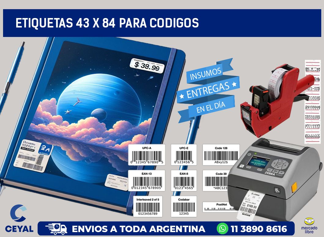 ETIQUETAS 43 x 84 PARA CODIGOS