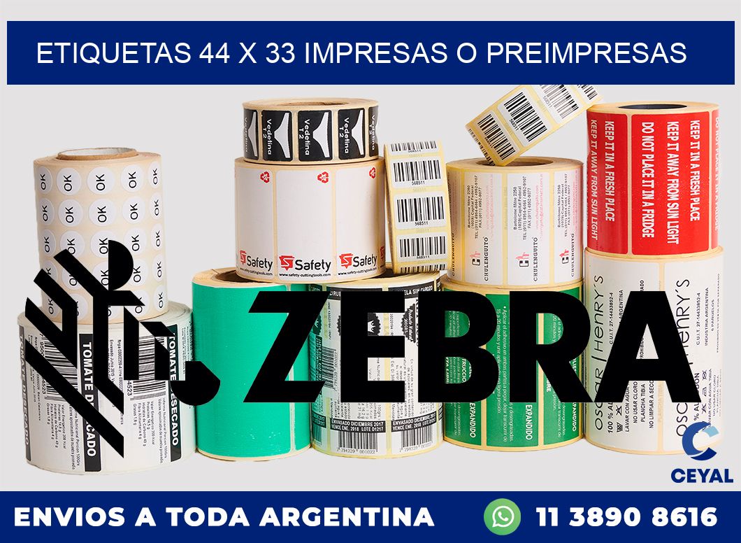 ETIQUETAS 44 x 33 IMPRESAS O PREIMPRESAS