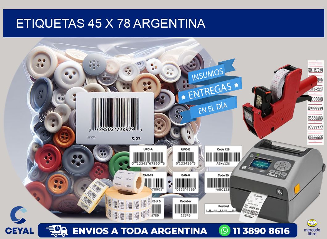 ETIQUETAS 45 x 78 ARGENTINA