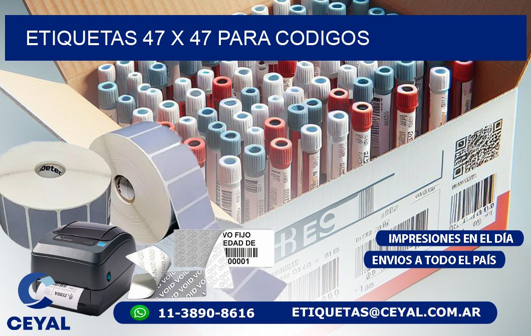 ETIQUETAS 47 x 47 PARA CODIGOS