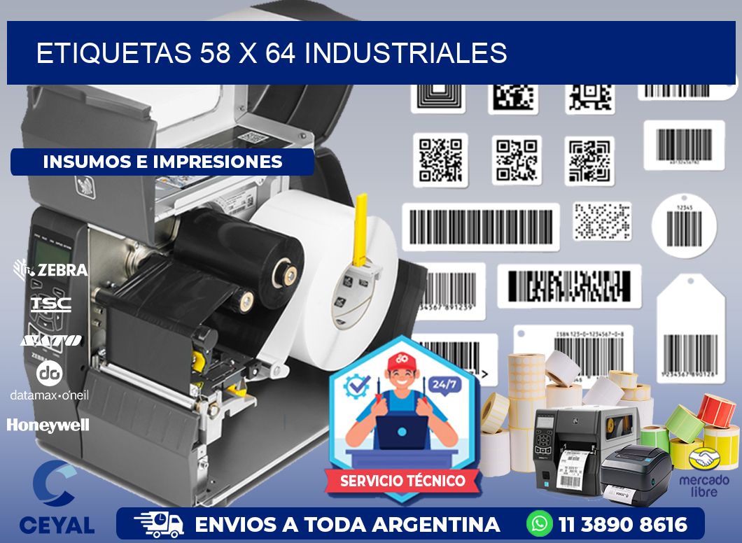 ETIQUETAS 58 x 64 INDUSTRIALES