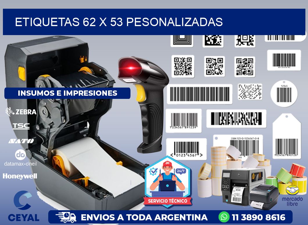 ETIQUETAS 62 x 53 PESONALIZADAS
