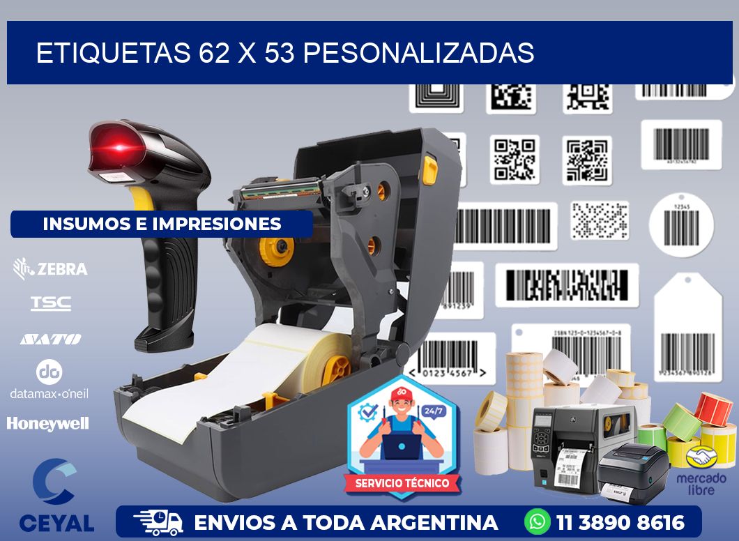 ETIQUETAS 62 x 53 PESONALIZADAS