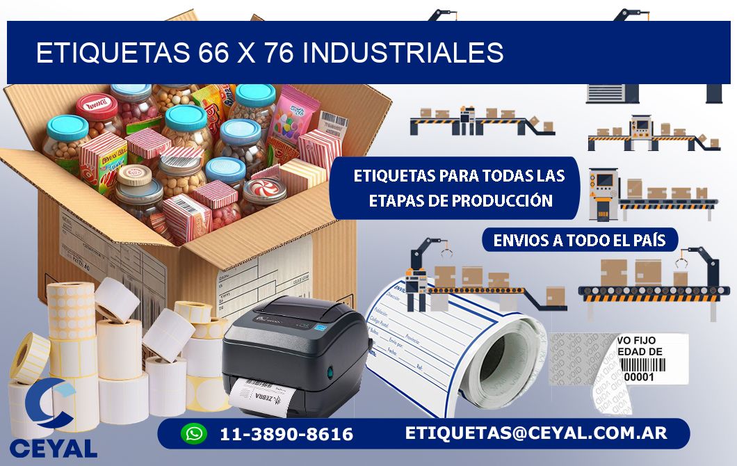 ETIQUETAS 66 x 76 INDUSTRIALES