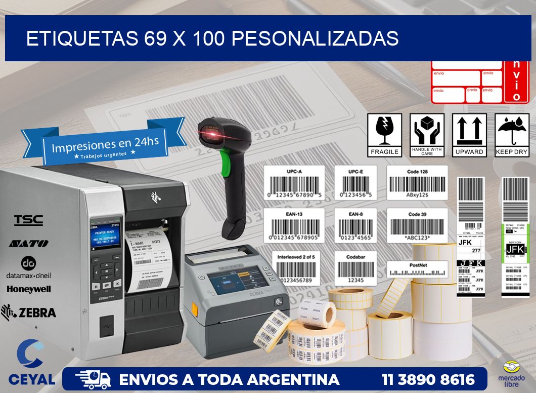 ETIQUETAS 69 x 100 PESONALIZADAS