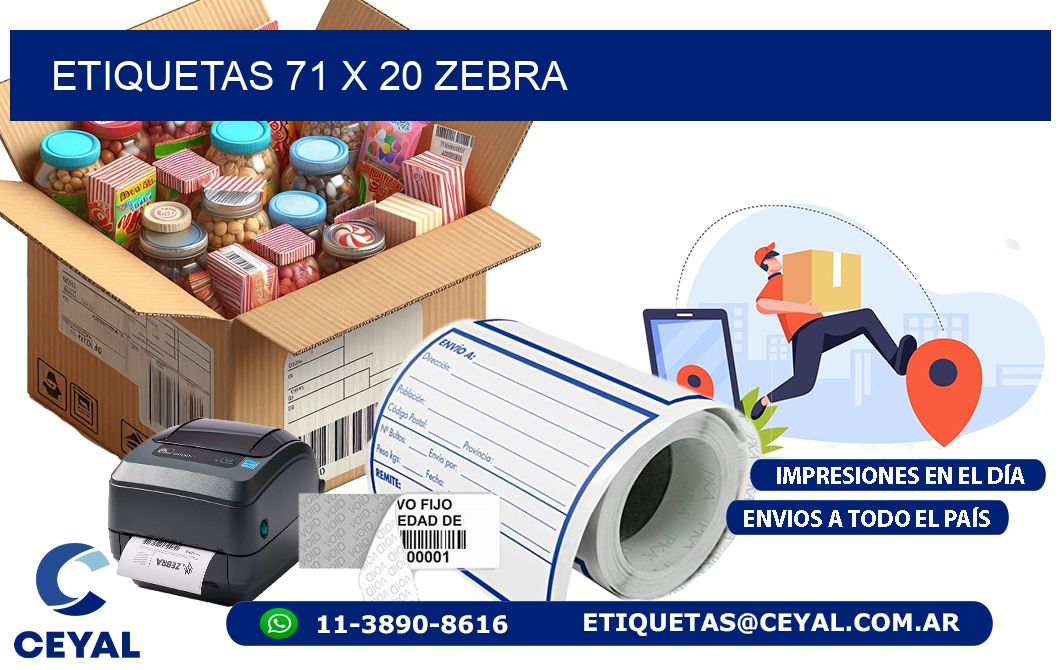 ETIQUETAS 71 x 20 ZEBRA