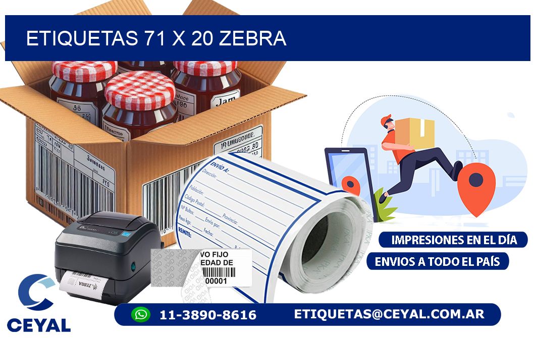 ETIQUETAS 71 x 20 ZEBRA