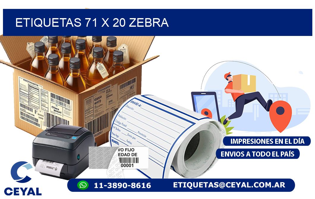 ETIQUETAS 71 x 20 ZEBRA