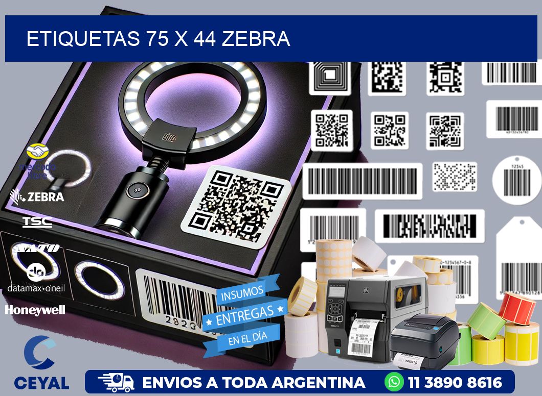 ETIQUETAS 75 x 44 ZEBRA
