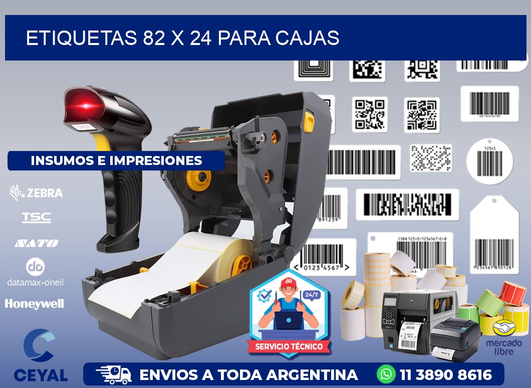 ETIQUETAS 82 x 24 PARA CAJAS