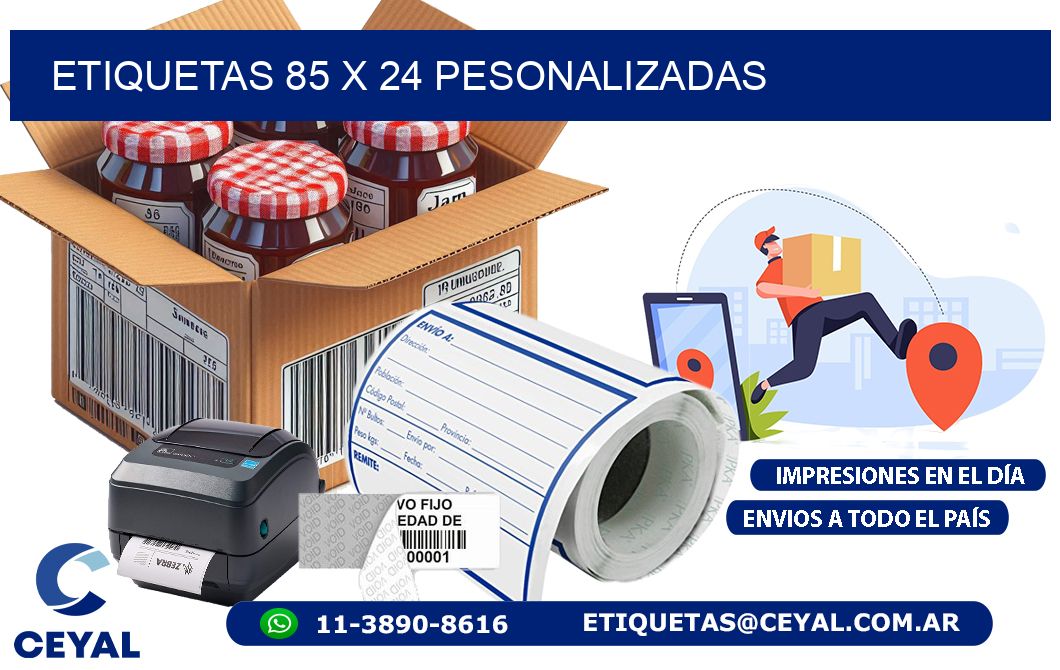 ETIQUETAS 85 x 24 PESONALIZADAS