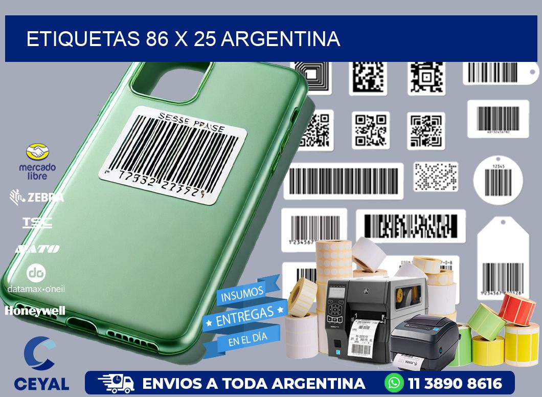 ETIQUETAS 86 x 25 ARGENTINA