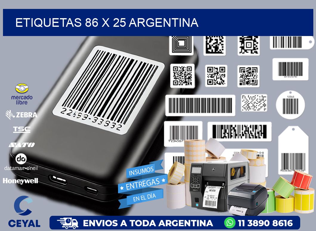 ETIQUETAS 86 x 25 ARGENTINA