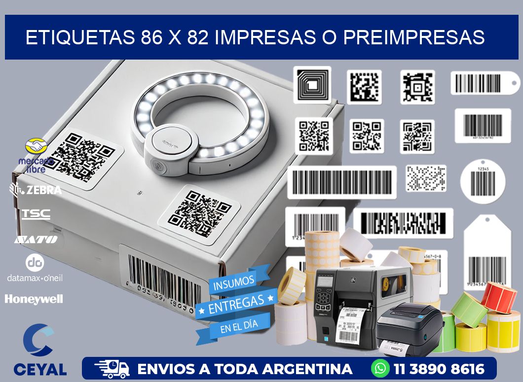 ETIQUETAS 86 x 82 IMPRESAS O PREIMPRESAS