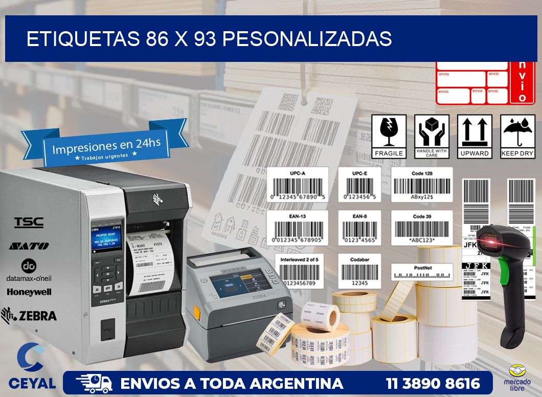 ETIQUETAS 86 x 93 PESONALIZADAS