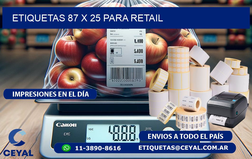 ETIQUETAS 87 x 25 PARA RETAIL