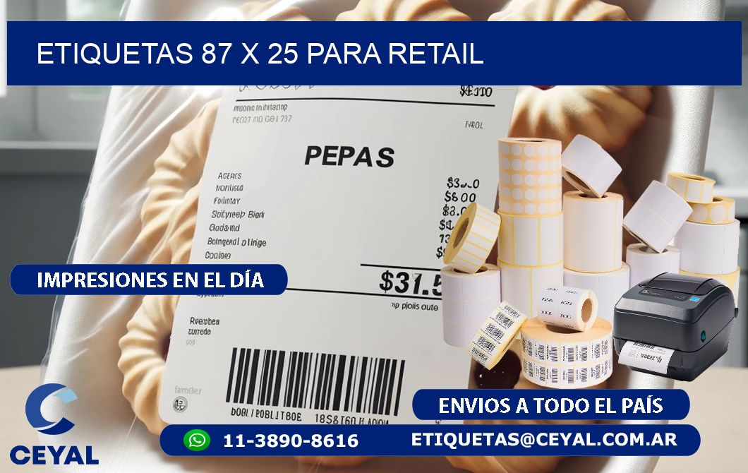 ETIQUETAS 87 x 25 PARA RETAIL