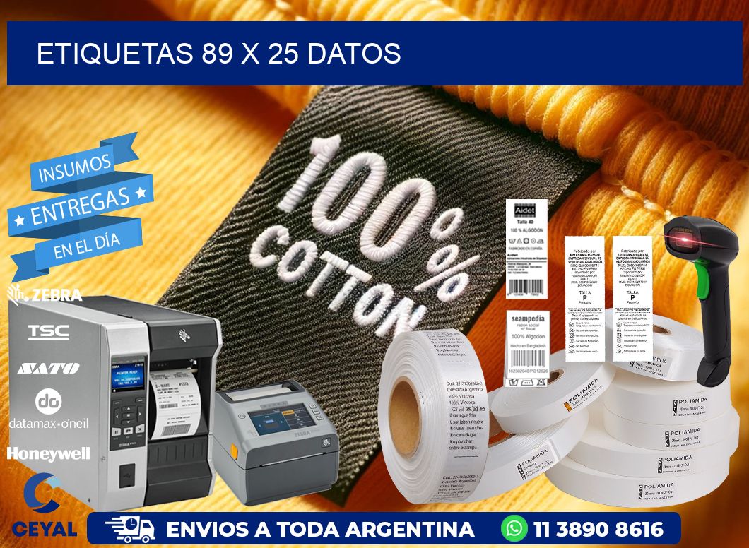 ETIQUETAS 89 x 25 DATOS