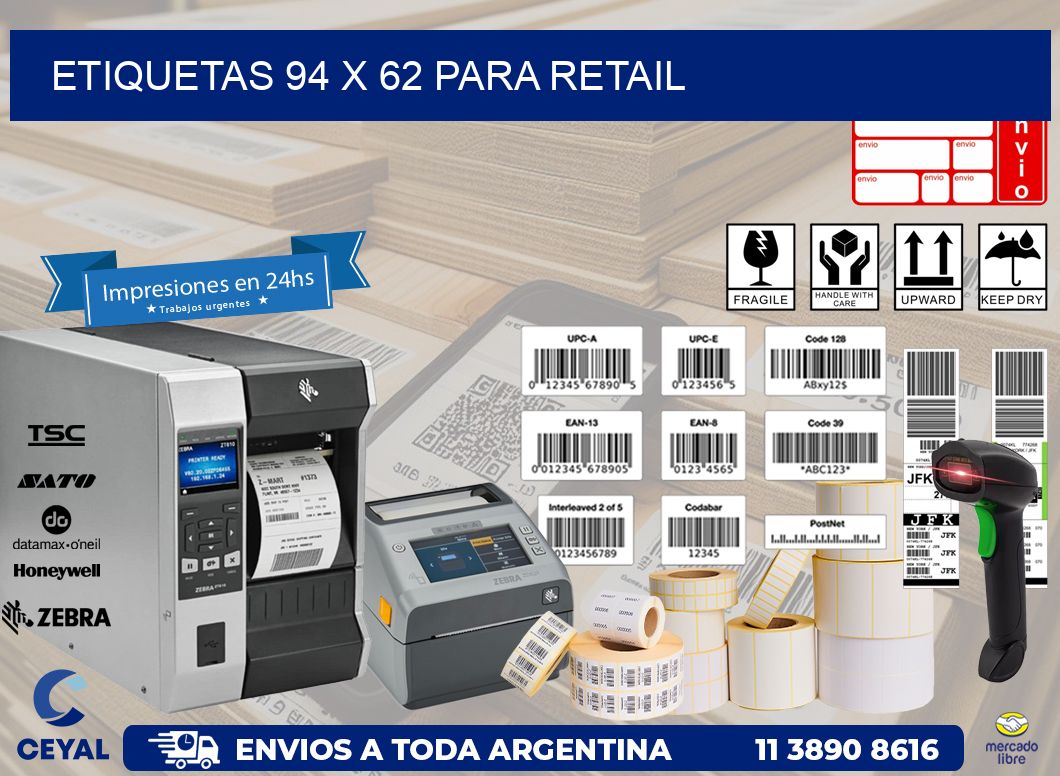 ETIQUETAS 94 x 62 PARA RETAIL