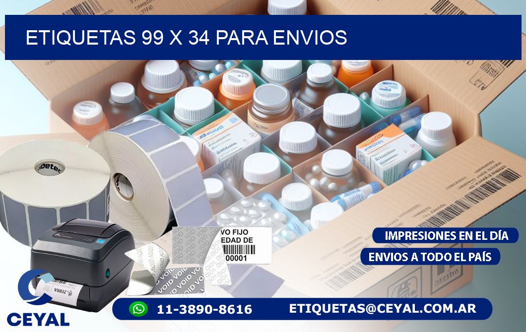ETIQUETAS 99 x 34 PARA ENVIOS