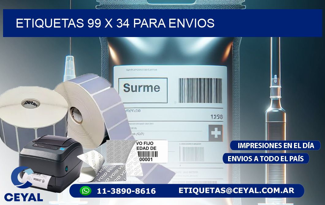 ETIQUETAS 99 x 34 PARA ENVIOS