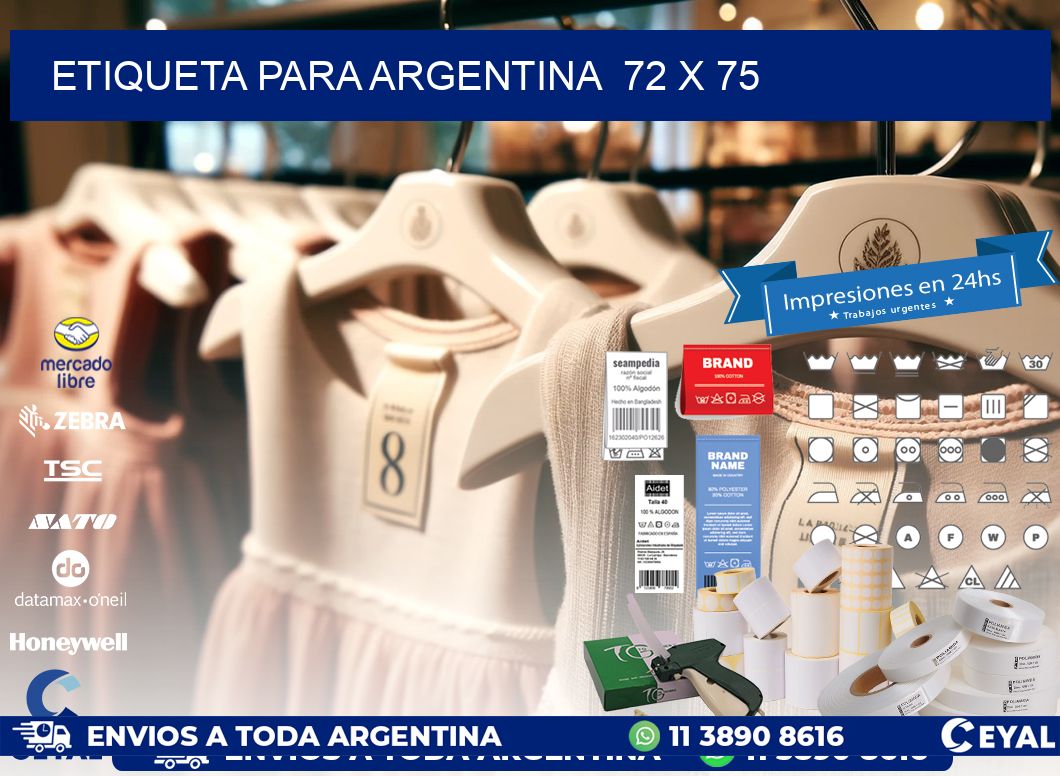 etiqueta para Argentina  72 x 75