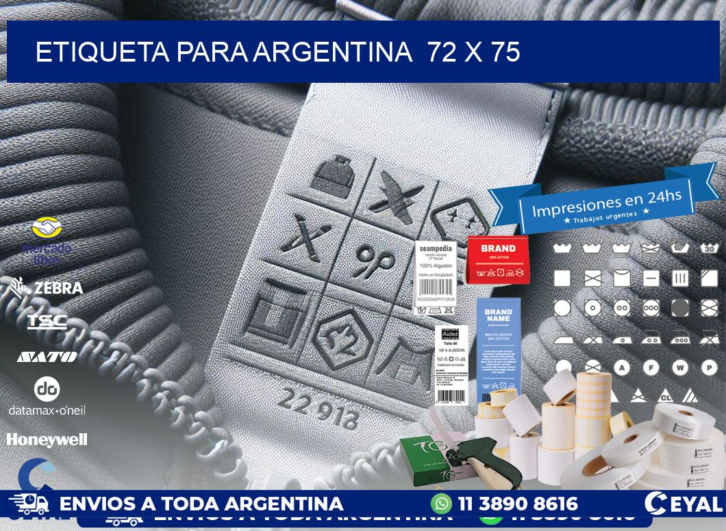etiqueta para Argentina  72 x 75