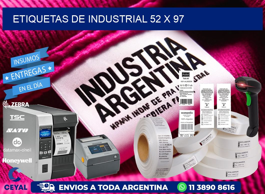 etiquetas de industrial 52 x 97