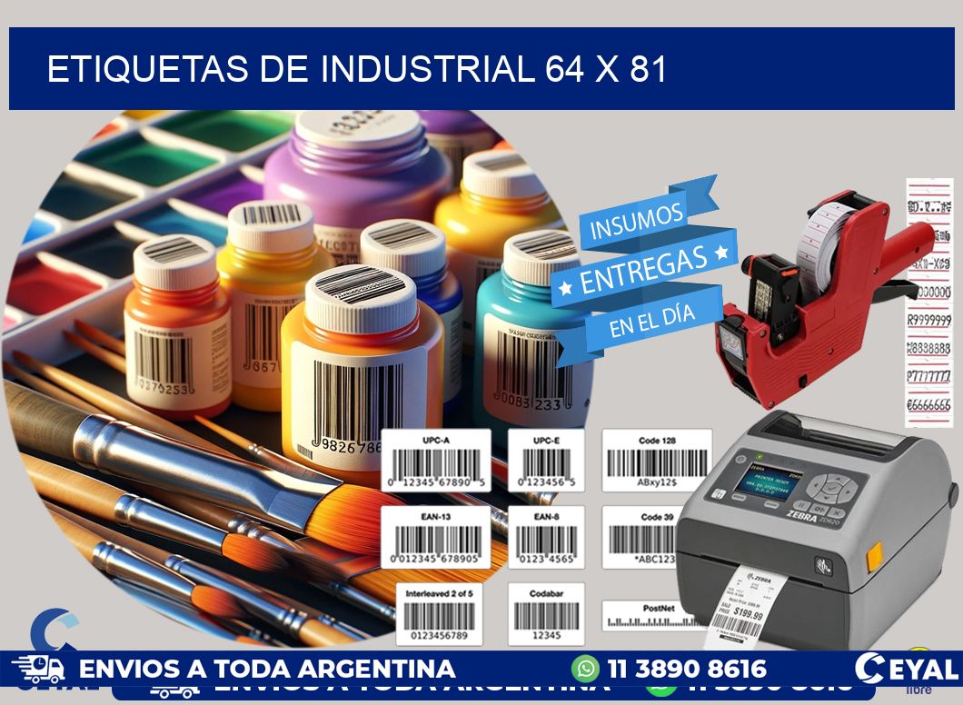 etiquetas de industrial 64 x 81